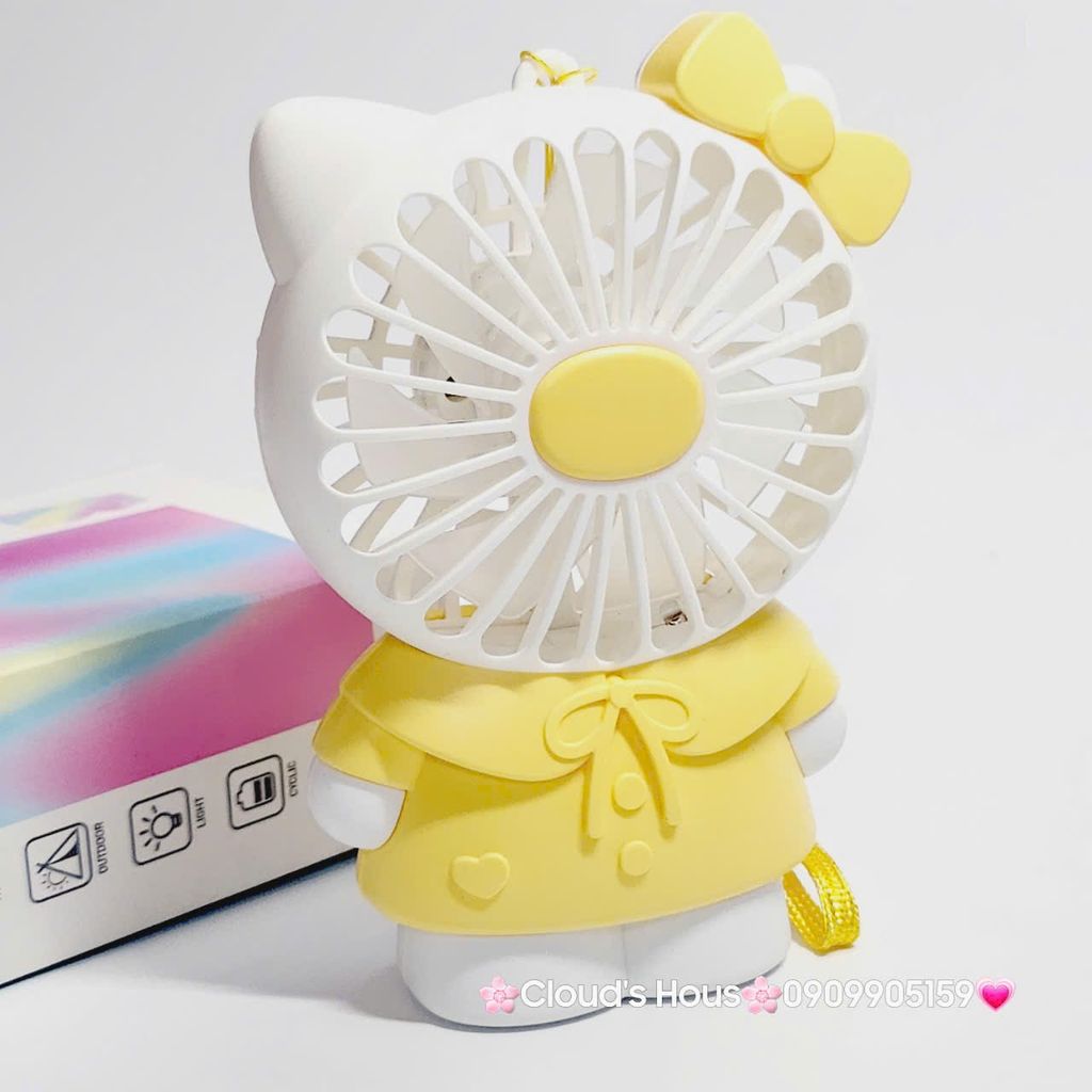 Mini Fan - Quạt Cầm Tay Hello Kitty Mặc Váy siêu kute