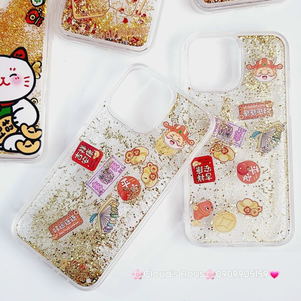 Case Ốp điện thoại iPhone Trong Bling nước icon Tết iPhone 11/12/13/14/15/Pro/Promax - TẾT
