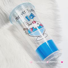 Ly Nước Thủy Tinh Trái Cây Kèm Ống Hút