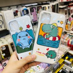 Case ốp điện thoại iPhone Nhám bóng Khủng long và hà mã