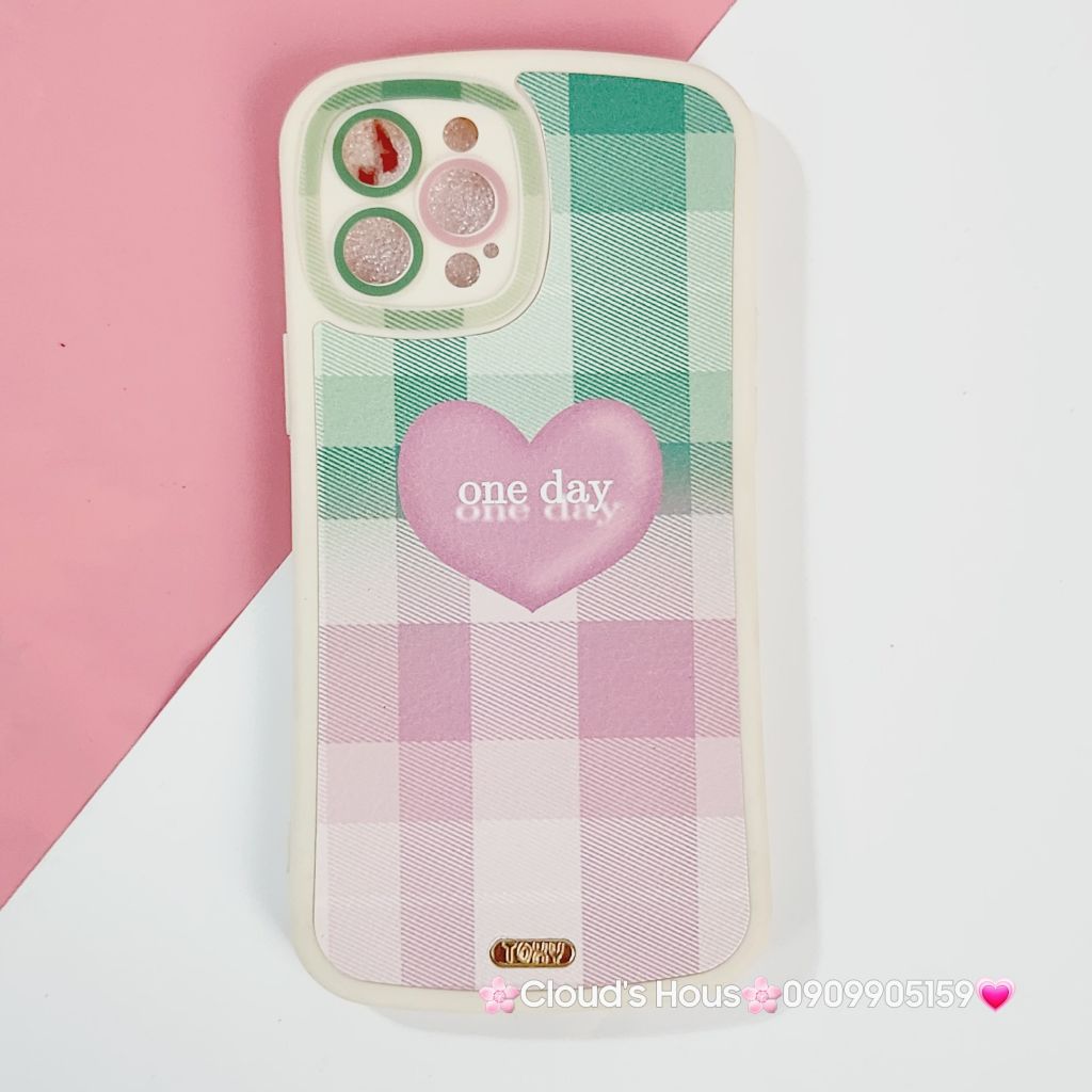 Case ốp điện thoại iPhone Nhám da Chống shock Tim one day Toxy form tròn iPhone 11/12/13/Pro/Promax