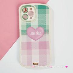 Case ốp điện thoại iPhone Nhám da Chống shock Tim one day Toxy form tròn iPhone 11/12/13/Pro/Promax