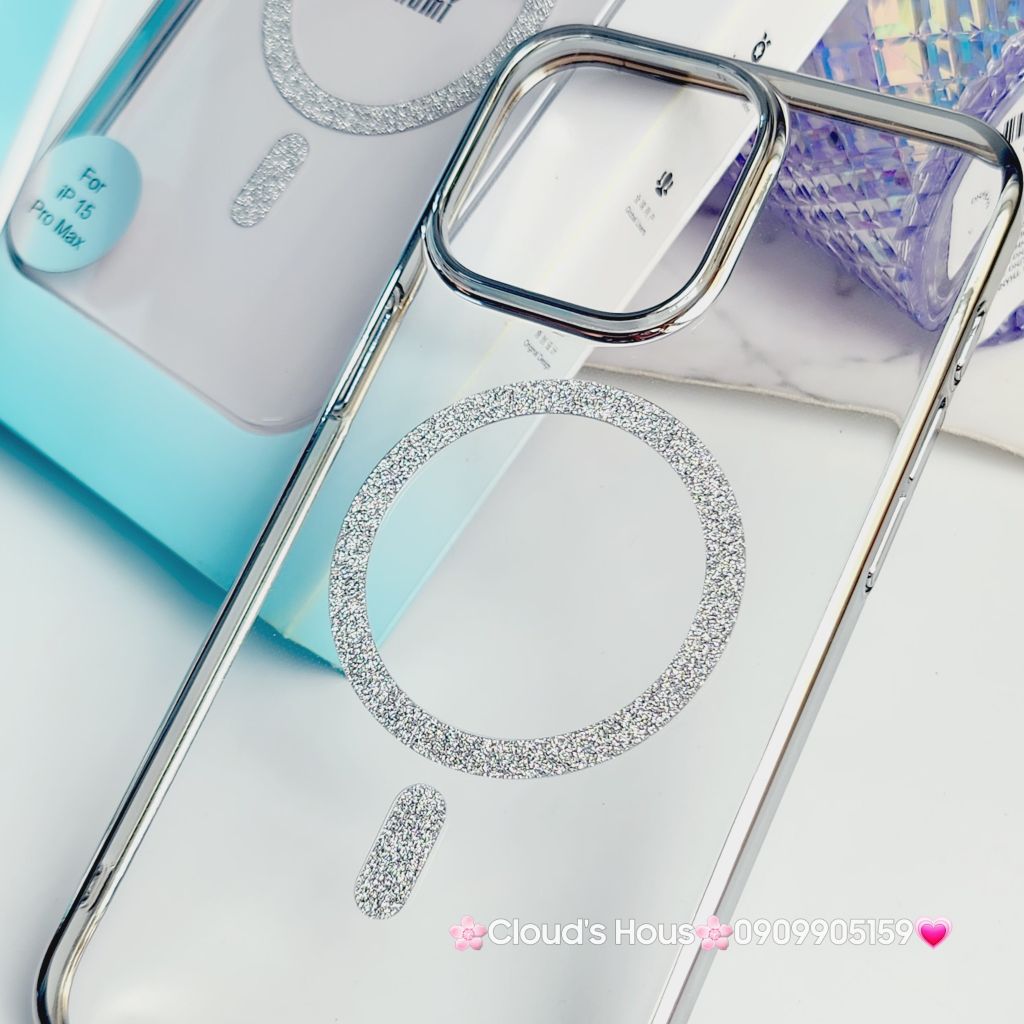 Case Ốp điện thoại iPhone Trong Magsafe Kim tuyến Bling Bling Memumi iPhone 15/16/Promax