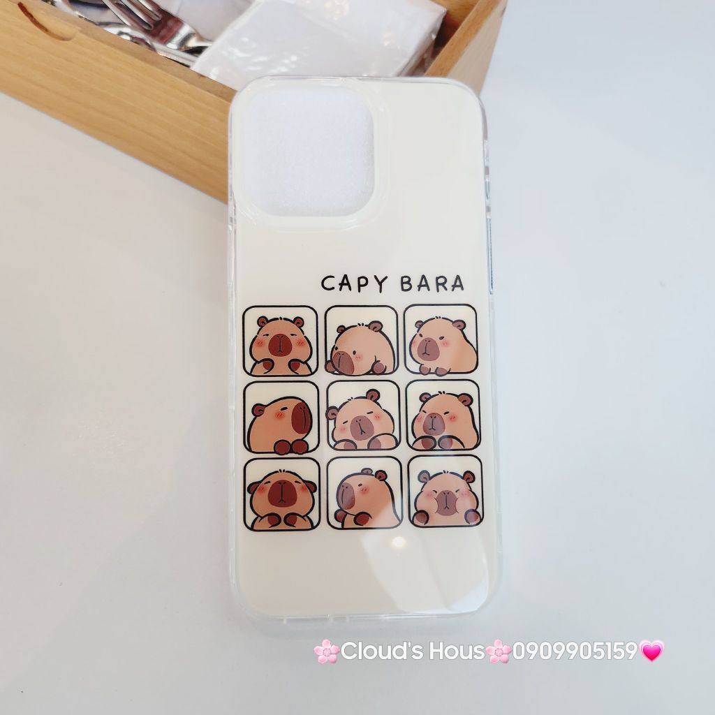 Case Ốp điện thoại iPhone Chuột CAPY BARA 3D Bóng Kute iPhone 13/14/15/16Pro/Promax