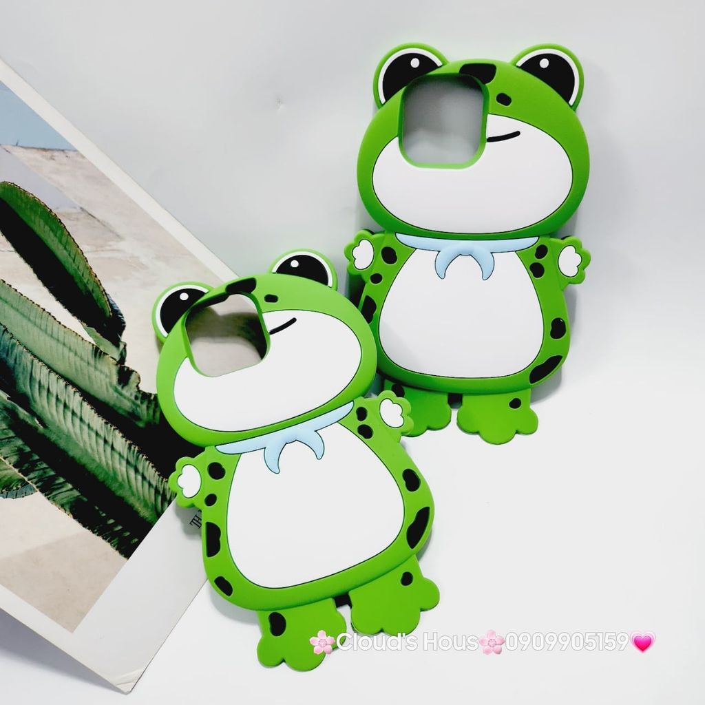 Case Ốp điện thoại iPhone Ếch xanh đeo khăn quàng Su dẻo iPhone 11/12/13/14/15/Plus/Pro/Promax