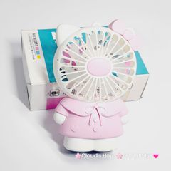 Mini Fan - Quạt Cầm Tay Hello Kitty Mặc Váy siêu kute