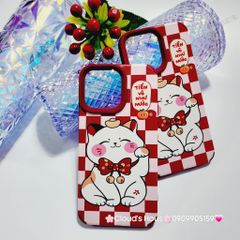 Case Ốp điện thoại iPhone Mèo may mắn nhám da Tiền vô như nước iPhone 11/12/13/14/15/Pro/Promax