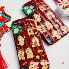 Case Ốp điện thoại iPhone Rồng nhám gợn sóng iPhone 11/12/13/14/15/Pro/Promax TẾT