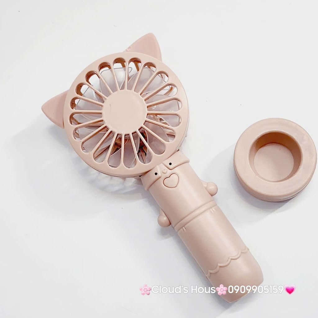 Mini Fan - Quạt Cầm Tay - Để Bàn Có Sừng Đỏ