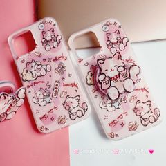 Case Ốp điện thoại iPhone Mèo Hồng May Mắn Kèm Popsocket Magsafe Nam Châm iPhone 11/12/13/14/15/Pro/Promax