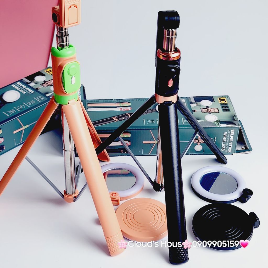 Gậy Selfie kết nối Bluetooth có Đèn và chân Tripod JC-18H