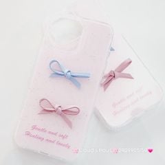 Case Ốp điện thoại iPhone Nơ Hồng nổi iPhone 12/13/14/15/16/Pro/Promax