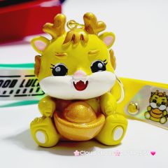 Móc Khóa Rồng Cầm Thỏi Vàng TẾT - Dây Good Luck