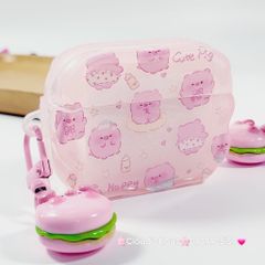 Cover Case Vỏ bảo vệ Airpod Heo Hồng Trong Kèm Charm Airpod 1/2/3/Pro/Pro2