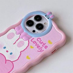 Case Ốp điện thoại iPhone thỏ cute Nhám da tai thỏ gợn sóng cam tròn iPhone 11/11promax/12pro/12promax/13/13pro/13promax/14/14pro/14promax