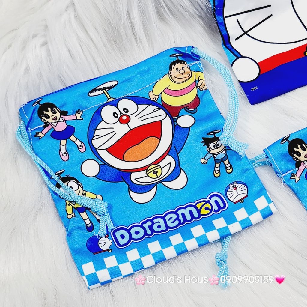 Túi Vải Dây Rút mini Hello Kitty & Doraemon