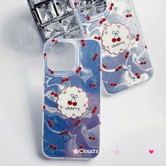 Case Ốp điện thoại iPhone Cherry Ánh Bạc Hologram iPhone 12/13/14/15/Pro/Promax