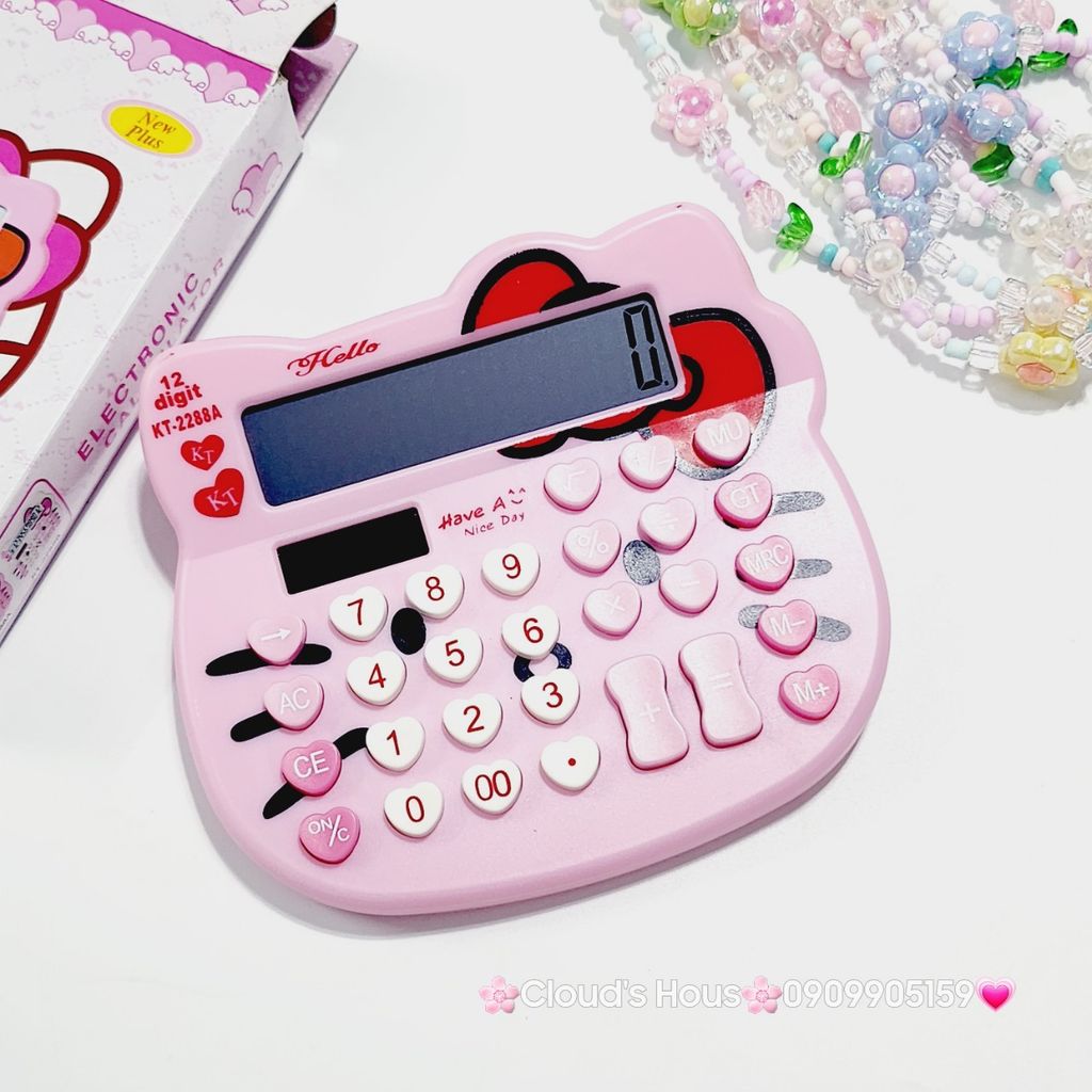 Máy Tính Hello Kitty Màu Hồng Nhạt Mặt Tròn KT-2288A ( nhỏ)