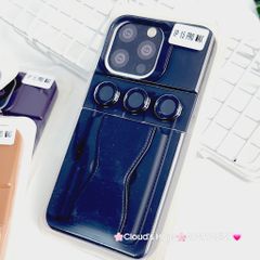 Case Ốp điện thoại iPhone Silicone chống bẩn Da Chống dựng kèm cường lực camera iPhone 13/14/15/Pro/Promax