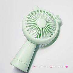 Mini Fan - Quạt Cầm Tay - Để Bàn Tai Mèo Màu Trơn Nhiều Màu