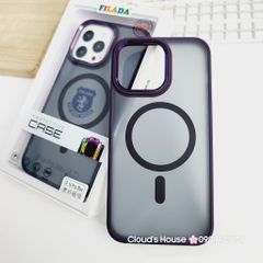 Case Ốp điện thoại Trong lưng nhám Magsafe chính hãng Filada iPhone 11/12/13/14/Plus/Pro/Promax (viền màu)