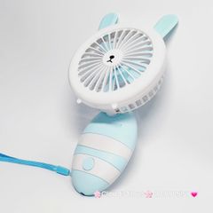 Quạt Cầm Tay Mini Thân Sọc Tai Gấu Tai Thỏ Tai Mèo