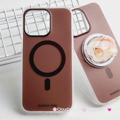 Case Ốp điện thoại iPhone Trong Nhám Magsafe Nâu Zoozoo Case iPhone 12/13/14/15/Pro/Promax