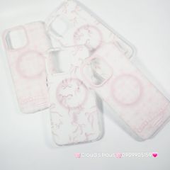 Case Ốp điện thoại iPhone Magsafe Nền Trắng Nơ Hồng PopSocket iPhone 12/13/14/15/16/Pro/Promax