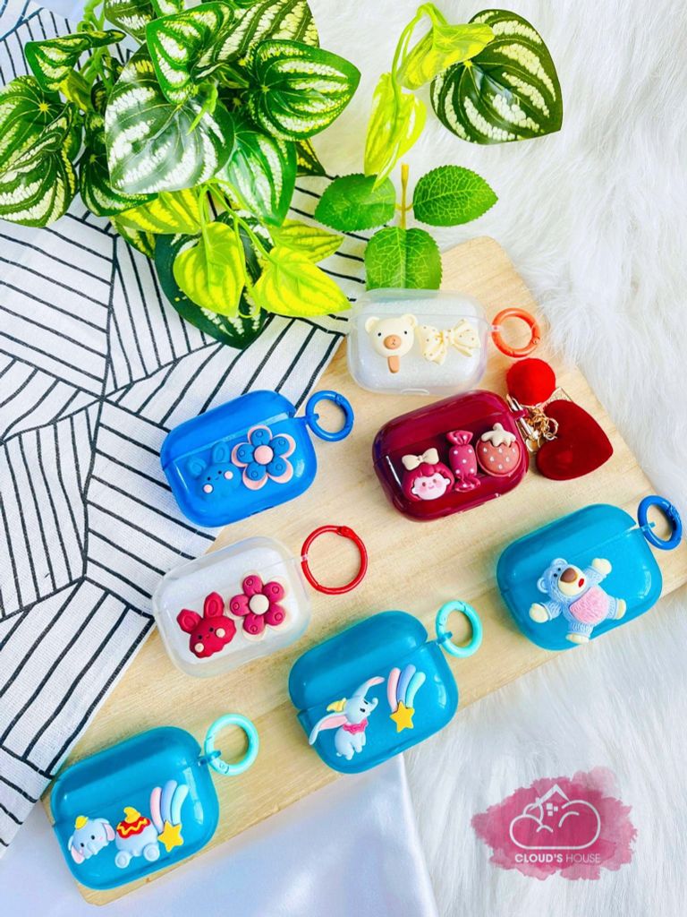 COVER AIRPOD Nhiều màu Icon nổi (MUA 1 TẶNG 1)