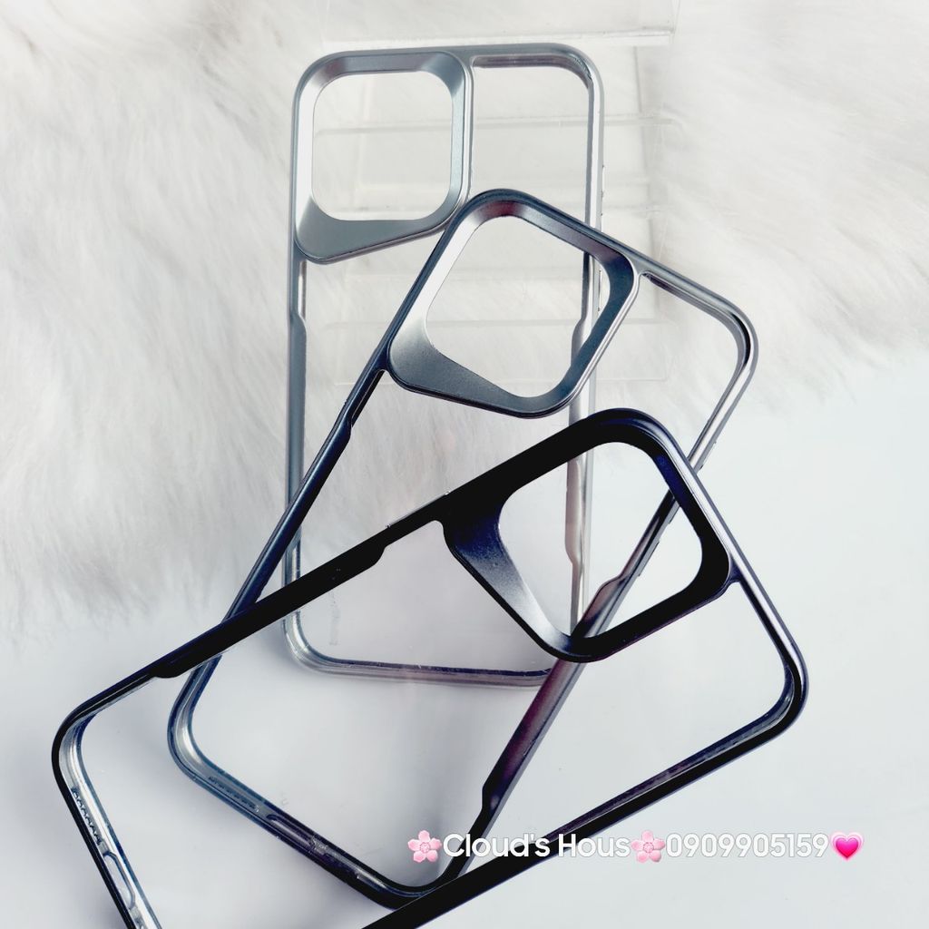 Case Ốp điện thoại iPhone Bolema Trong Nhám Viền Màu iPhone 13/14/15/Pro/Promax ( trong không vàng)