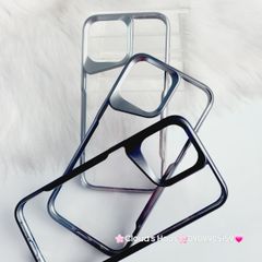 Case Ốp điện thoại iPhone Bolema Trong Nhám Viền Màu iPhone 13/14/15/Pro/Promax ( trong không vàng)