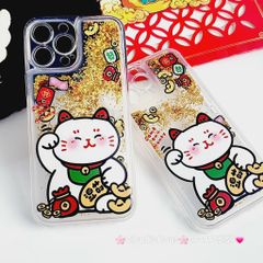 Case Ốp điện thoại iPhone Mèo May Mắn Nước Bling Bling iPhone 11/12/13/14/15/Pro/Promax - TẾT
