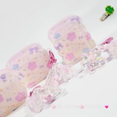 Cover Case Vỏ bảo vệ Airpod Hoa Tulip Trong Phao Gợn Sóng Kèm Charm Airpod 1/2/3/Pro/Pro2