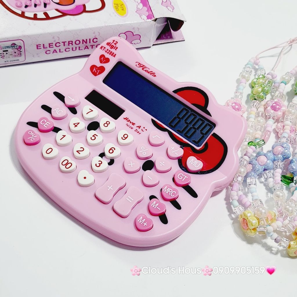 Máy Tính Hello Kitty Màu Hồng Nhạt Mặt Tròn KT-2288A ( nhỏ)
