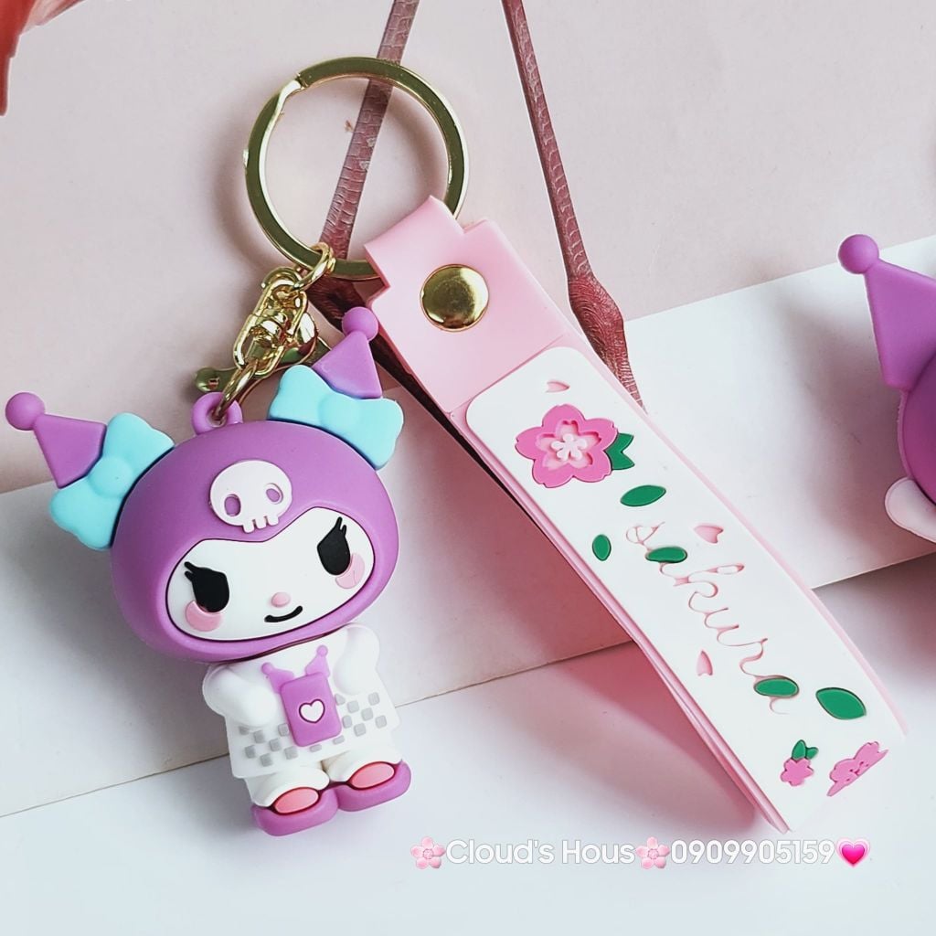 Móc Khoá Kuromi & Melody dây Sakura Adorable
