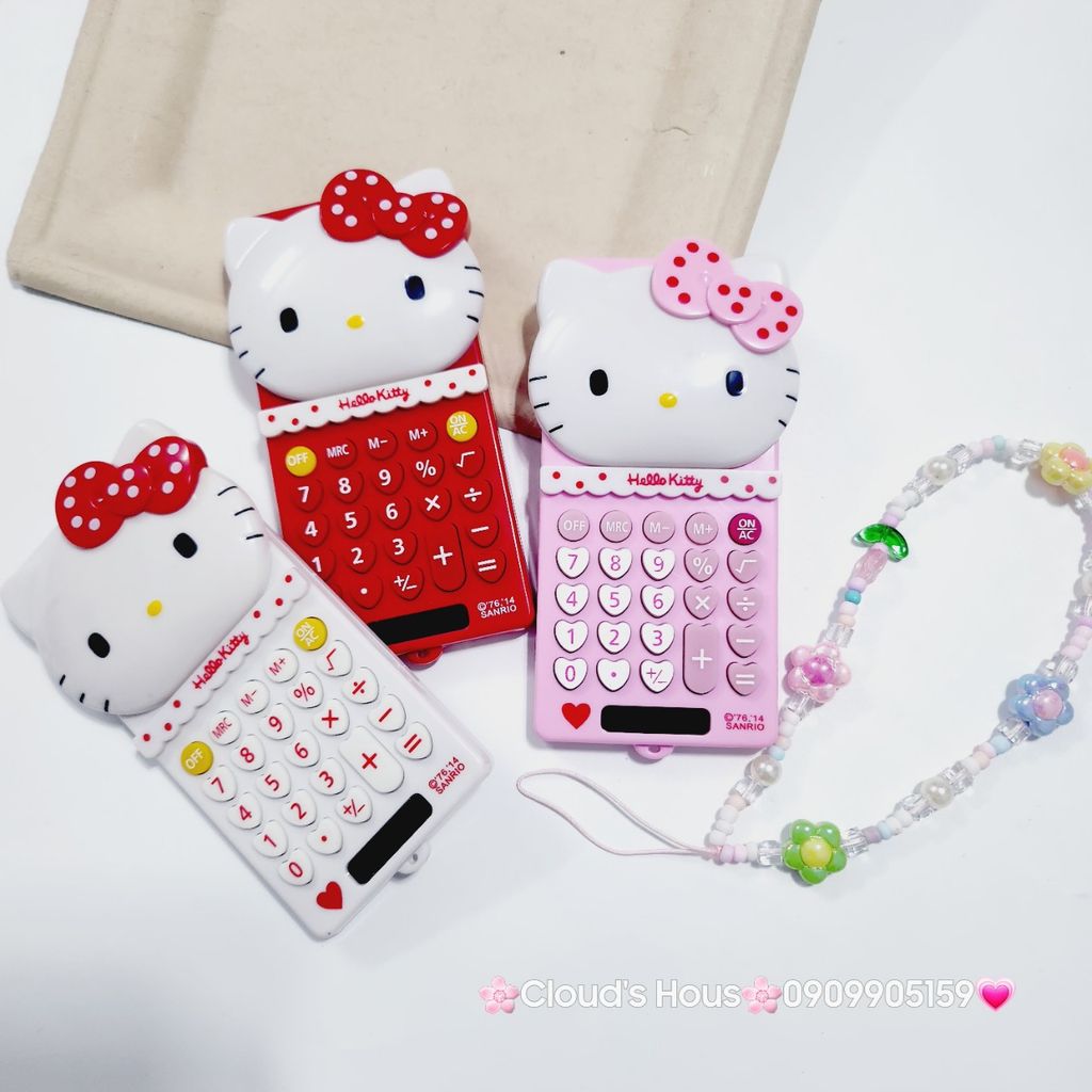 Máy Tính Hello Kitty Mini Cầm Tay (3 màu) - kèm dây charm KT966