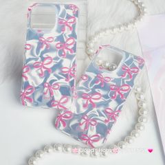 Case Ốp điện thoại iPhone Nơ Hồng Ánh Bạc iPhone 11/12/13/14/15/Pro/Promax