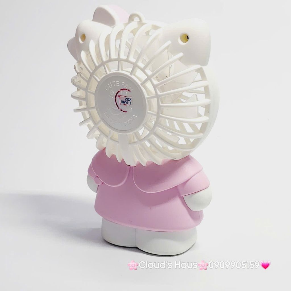 Mini Fan - Quạt Cầm Tay Hello Kitty Mặc Váy siêu kute