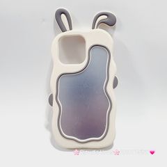 Case Ốp điện thoại iPhone Su dẻo Tai Thỏ Gợn Sóng Lưng Gương iPhone 6P/7P/8P/X/Xs/XSMax/11/12/13/14/15/Pro/Promax