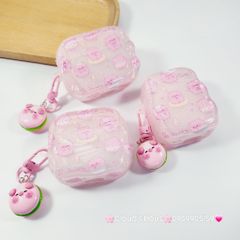 Cover Case Vỏ bảo vệ Airpod Heo Hồng Trong Kèm Charm Airpod 1/2/3/Pro/Pro2