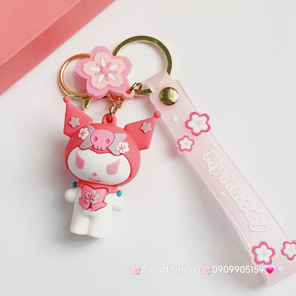 Móc Khoá Hoạt hình Sanrio Tone Trắng Hồng My Melody
