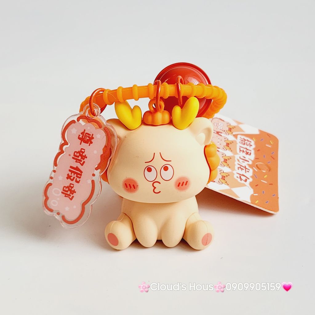 Móc Khóa Lân Ngồi Biểu Cảm Hài Hước Có Chuông - TẾT