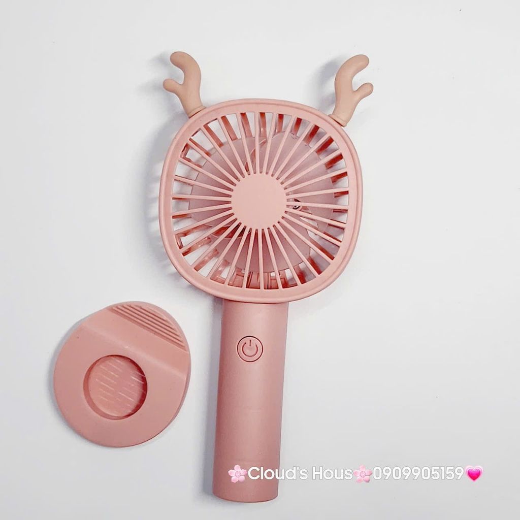 Mini Fan - Quạt Cầm Tay Tai Thú Nhiều Màu ( có đế rời để bàn)