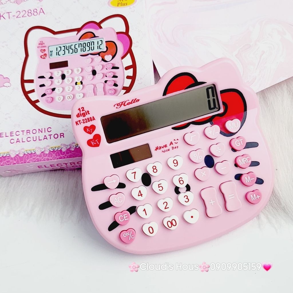 Máy Tính Hello Kitty Màu Hồng Nhạt Mặt Tròn KT-2288A ( nhỏ)