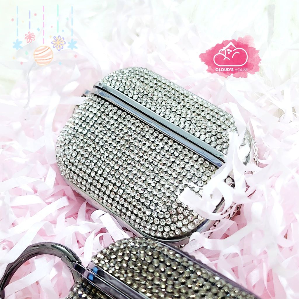 Cover Case Vỏ bảo vệ Airpod Đính đá Trắng sang chảnh Airpod 1/2/3/Pro/Pro2