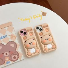 Case Ốp điện thoại iPhone Su dẻo Gấu Nâu 3D Kèm Popsocket iPhone 6P/7P/8P/X/Xs/XSmax/11/12/13/14/15/Pro/Promax
