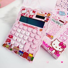 Máy tính hoạt hình Hello Kitty Vuông Viền Gợn Sóng siêu dễ thương KT-800