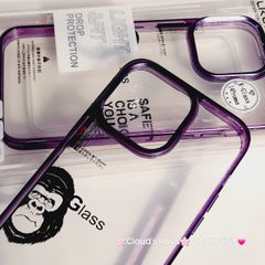 Case Ốp điện thoại iPhone Likgus Kính Trong KingKong viền màu Camera iPhone 15/16/Pro/Plus/Promax
