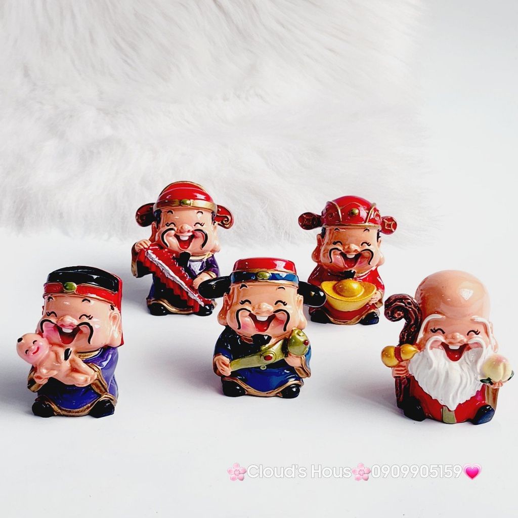 Bộ 5 Ông Tượng Thần Tài ( Phúc - Lộc - Thọ - Tài - Hỷ ) -trang trí nhà cửa