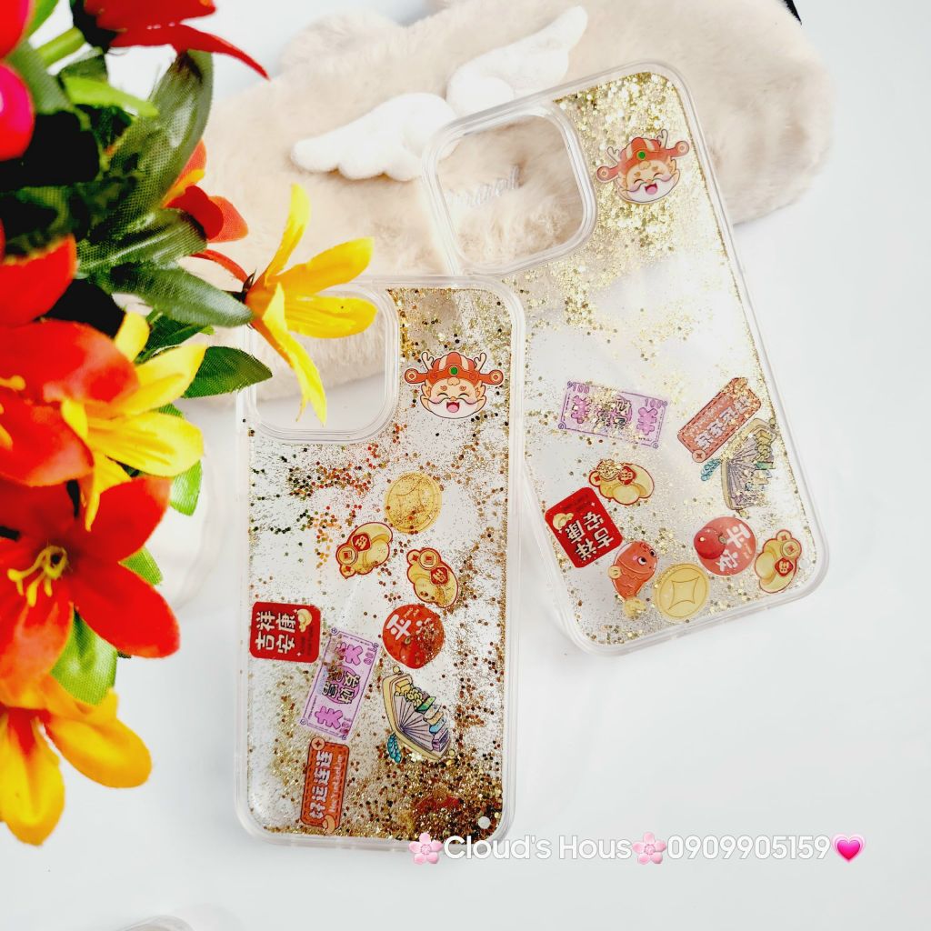 Case Ốp điện thoại iPhone Trong Bling nước icon Tết iPhone 11/12/13/14/15/Pro/Promax - TẾT